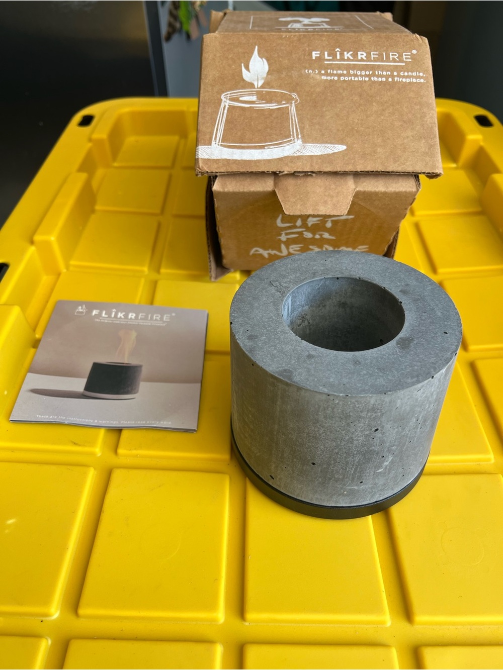 FlikrFire Concrete Tabletop Flame Heater - Gray